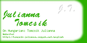 julianna tomcsik business card